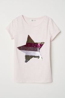 H&M Футболка с пайетками размеры 98/104, 110, 92