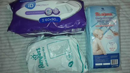 Пеленки впитывающие одноразовые большие 60х90