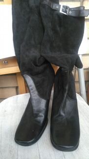 Черные кожаные сапоги на шпильке Vero Cuoio