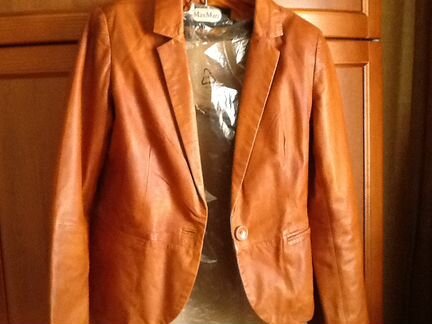 Кожаный итальянский пиджак, новый