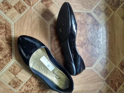 37 размер Балетки лакированные черные