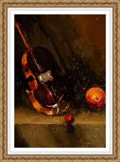 Скрипка №3 картон, 30х40 оформлена