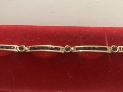 Золотой браслет с сапфирами натуральными