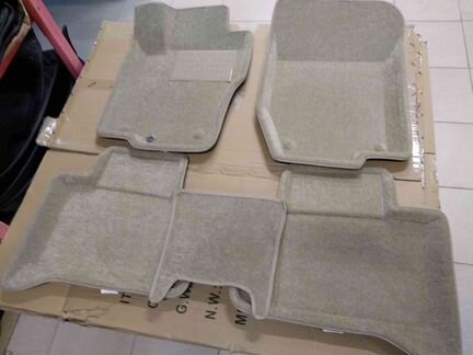 3d коврики в салон текстильные бежевые