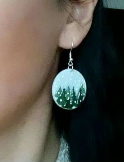 Серьги из ювелирной керамики, диаметр 2,9см