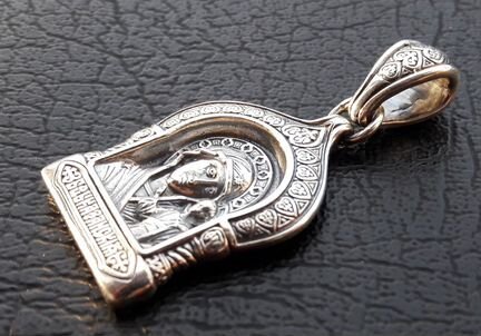 Серебряный образок.Казанская икона Божией Матери