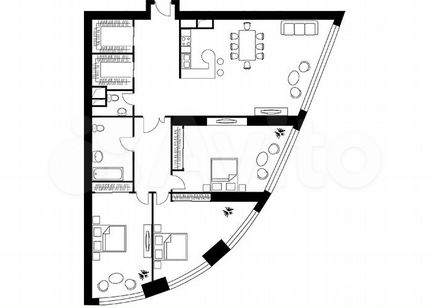 3-к квартира, 164.5 м², 54/56 эт.