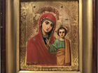 Старинная Икона Божией Матери «Казанская». Золото