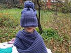 Вязаный шарф и две шапки, комплект на зиму