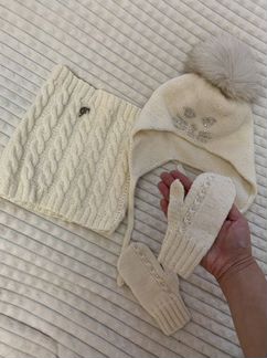 Шапка,снуд, варежки