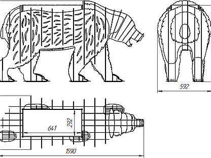 Медведь мангал сборный чертеж