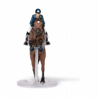 Фигурка Papo Прыгающая лошадь с наездником (51562)