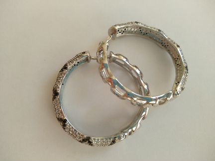 Новые серьги - серебро с родиевым покрытием