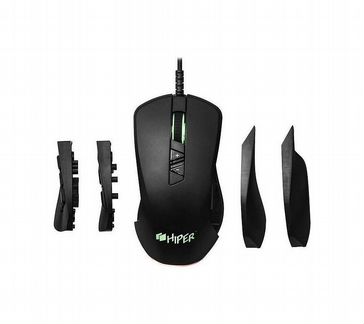 Игровая мышь hiper Quantum QM-2 чёрная (USB, 9 кно