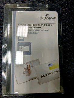 Бейдж Durable 8693-19 Click Fold 54*90мм