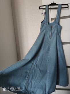 Сарафан джинсовый, юбка полуклеш - винтаж Крутой)