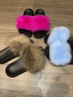 Шлепки мех натуральный