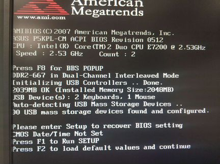 Материнская плата asus P5KPL-CM+проц.E 7200+2 Gb