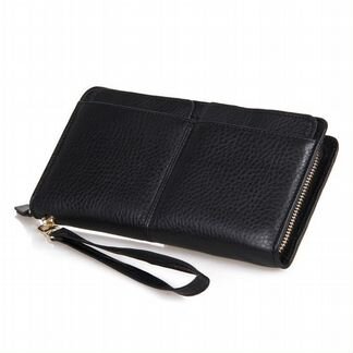 Мужская барсетка натуральная кожа черная 8069