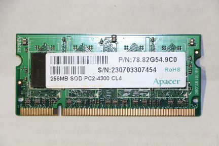 Модуль памяти SOdimm DDR2 256Mb PC2-4300 Apacer