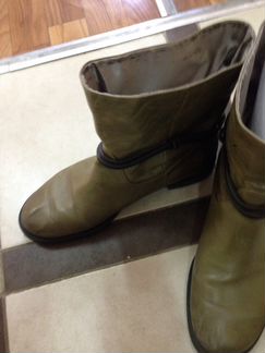 Сапоги кожа, внутри шёлк, ручная работа, Италия