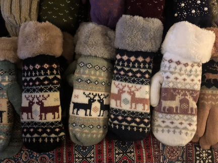 Перчатки с лосями, варежки с лосями