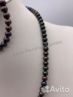 Колье бусы и браслет из натурального жемчуга