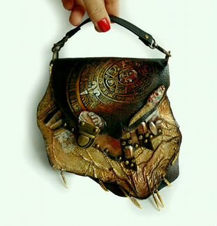 Сумка с росписью натуральная кожа эксклюзивная