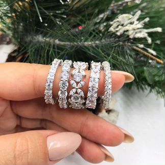 Кольцо Tiffany новое серебро дорожка