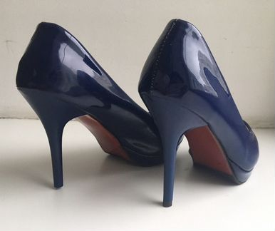 Туфли лодочки синие на 35-36