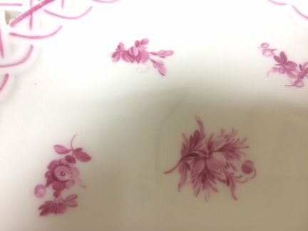 Мейсен Meissen Антикварная тарелка кружевная ручно